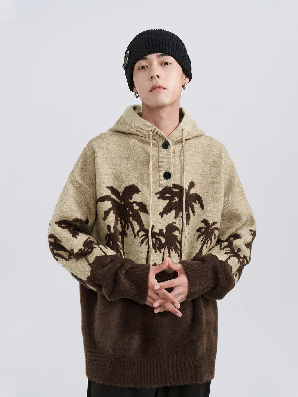PCLP "King Palm" Knit Hoodie by Jobatua.com