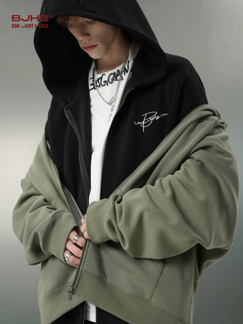 BJHG Script Logo Hoodie by jobatua.com