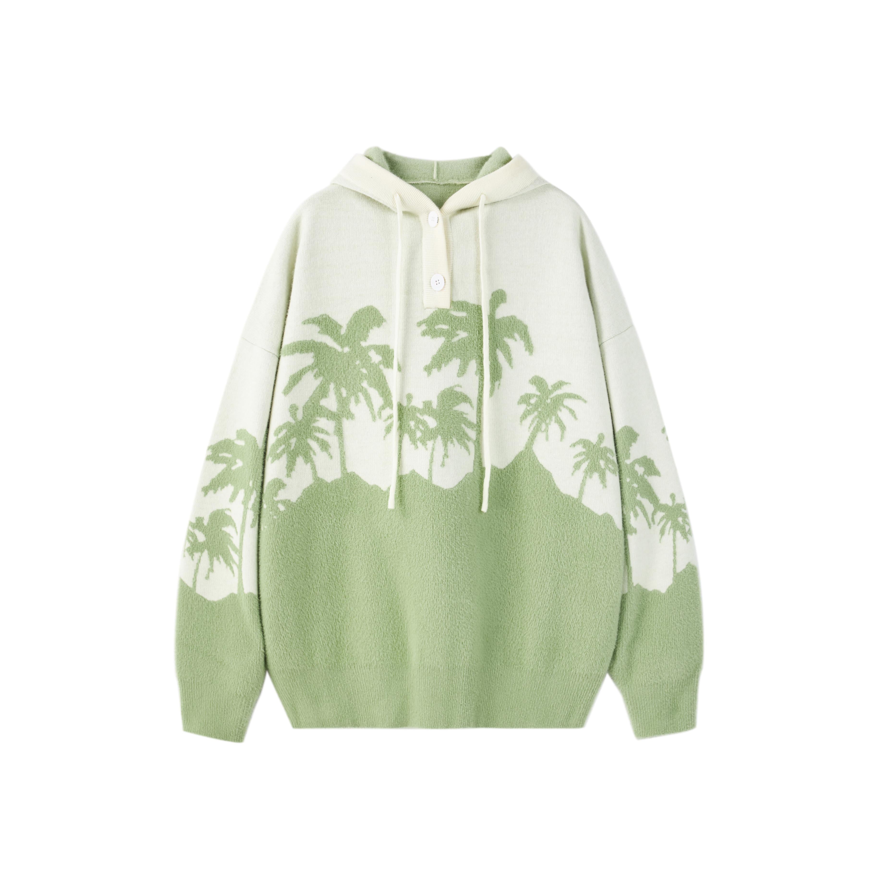PCLP "King Palm" Knit Hoodie by Jobatua.com