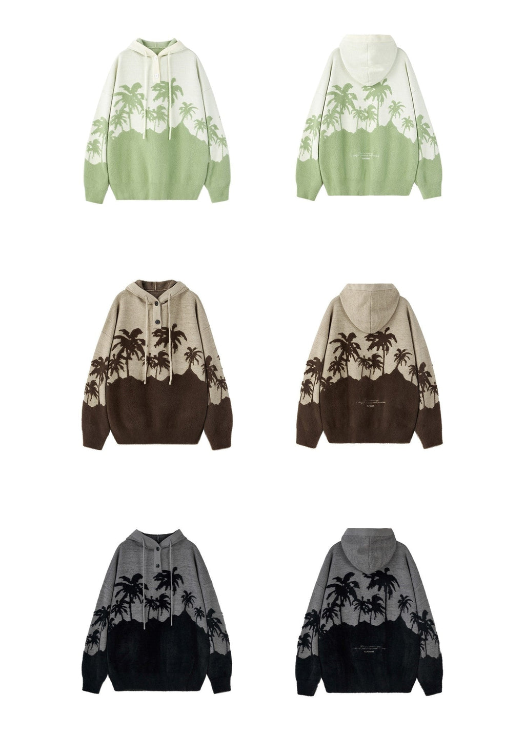 PCLP "King Palm" Knit Hoodie by Jobatua.com
